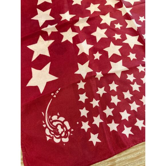 Rare Vintage 70s Peter Max Shooting Star Solar System Scarf Red - Picture 3 of 6